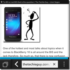 BlackBerry Q10 - web browsing
